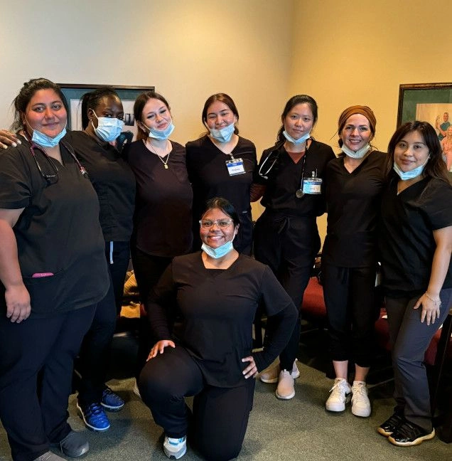 students posing in group photo
